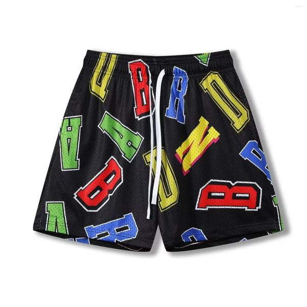 Shorts masculinos 2024 American Summer Youth calça de juventude Basketball Net Beach Casual Fitness 7096