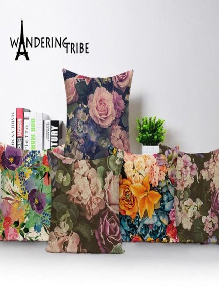 Copertina decorativa vintage Copertura agricolo per la colpa shabby chic cuscino floreale cuscini floreali decorazioni per la casa cuscini copri casi8897270