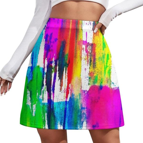 Signe NEON CMYK Mini Skirt School Uniform Abbigliamento in stile coreano