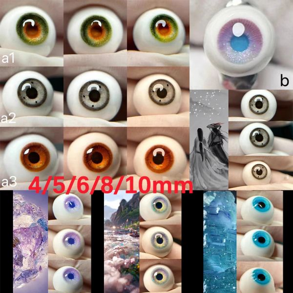 Bonecas pequenos olhos coloridos para os olhos de boneca BJD Resina 4/5/6/8/10 mm DIY Acessórios para bonecas artesanais para os olhos para boneca BJD Olhos de gesso especial