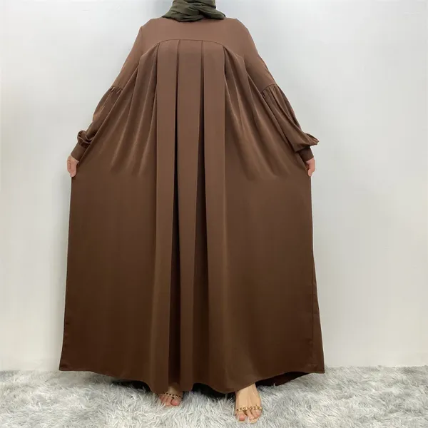 Ethnische Kleidung bescheiden Abaya Frauen Muslim Langarm Maxi Kleid Truthahn Arabisch Kaftan Dubai Eid Ramadan Islamische Partei Robe Jalabiya Vestidos