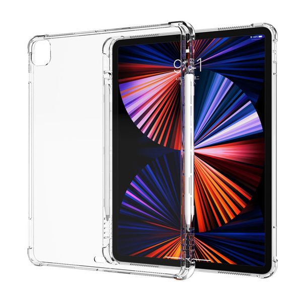 Soft TPU Clear Case Schutzabdeckung für iPad Air Pro 9.7 11 12.9 13 Mini 6 Samsung Galaxy Tab S9 Ultra S8 A9 A8 Airbag Schockdichter S Stiftstifthalter Slot M2 M4 Chip 2024