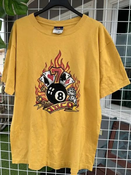 JNCO HARAJUKU Y2K T-Shirt Retro Hip-Hop Gedruckte Spielkarten übergroß