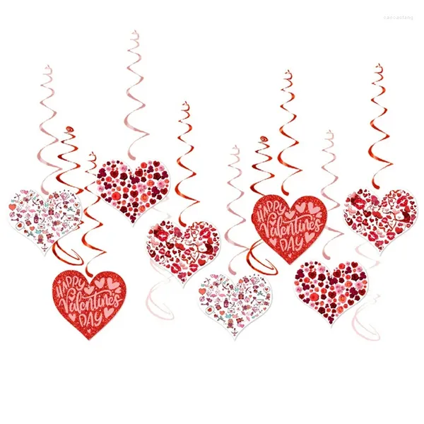 Dekorative Figuren 2 Set Heart Spiral Tags Valentinstag Party Dekoration Liebe Hanging Tag