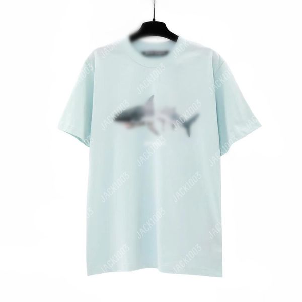 Palm Pa Harajuku 24ss Yaz Kırılmış Kısaltılmış Köpekbalığı Mektubu Baskı Logosu Tişört Gevşek Büyük Boy Hip Hop Unisex Kısa Kollu Tees Angels 2181 YMR