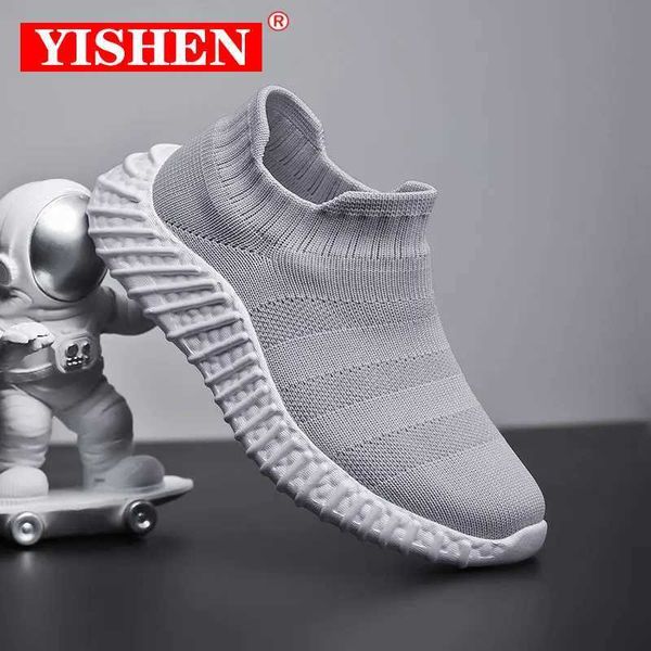 Tênis yishen sock sapatos de criança infrantável sapatos de esportes de malha respirável