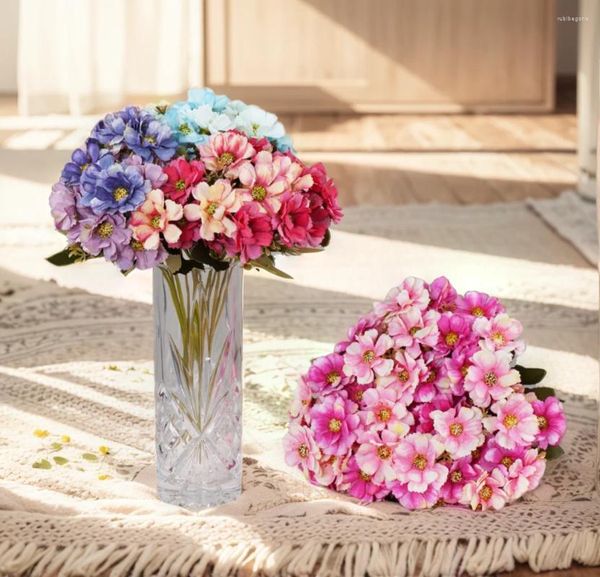 Dekoratif Çiçekler 30cm Yapay Çiçek Renkli Küçük Kiraz Çiçeği İplik Ev Bahçesi Düğün Diy Partisi Dekorasyon Bodas Fleurs Sechee