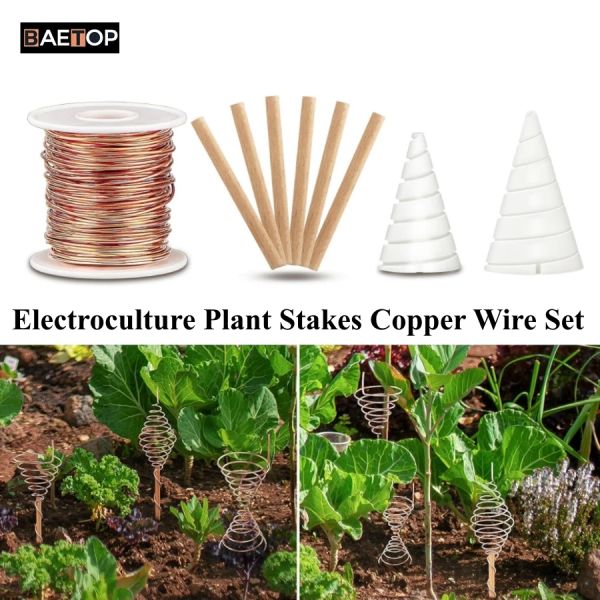Decorações fios de cobre puro com gimpelo de enrolamento da bobina de Fibonacci para jardinagem de eletrocultura, plantas de jardim em crescimento, 20m, 65 pés