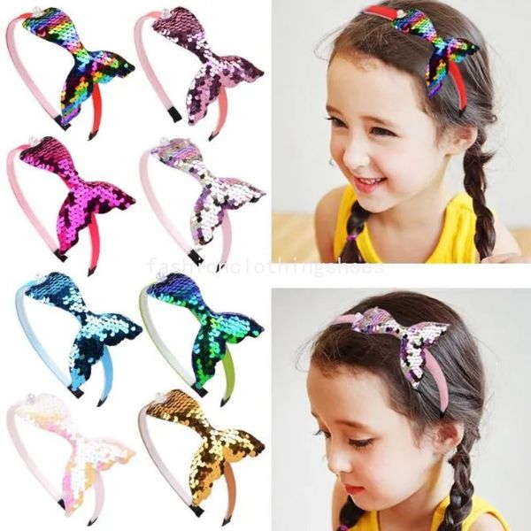 Haarzubehör Baby Girls Stirnband Fashion Meerjungfrau Schwanz Haarband Bogen Kopfgeschoss Band Hoop für Kinder Mädchen Schönheit Kopf