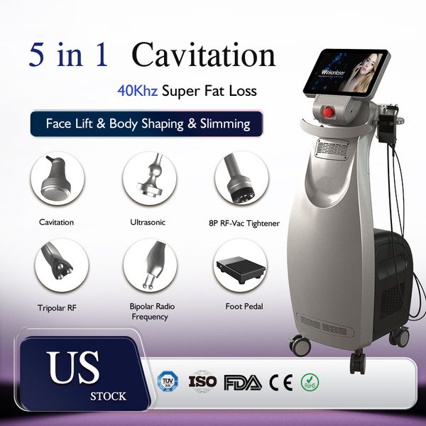 Cavitation Body Dreming Machine 5 in 1 RADIO FRETE VUOCO RF 40K Cavi Bipolare SLINGMINE MACCHINE