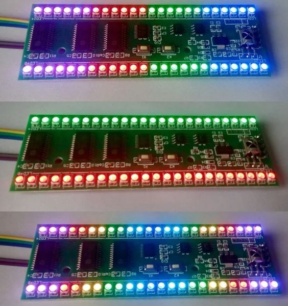 Индикатор светодиода аксессуаров RGB MCU Дисплей шаблон Двойной канал 24 Светодиодный показатель VU Уровень показатель для модуля усилителя DIY