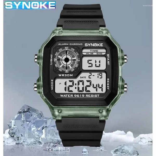 Нарученные часы Snyoke Digital Watches Мужчины спортивны светящиеся многофункциональные водонепроницаемые женские наручные часы на открытые и бегущие студенты Семь огней