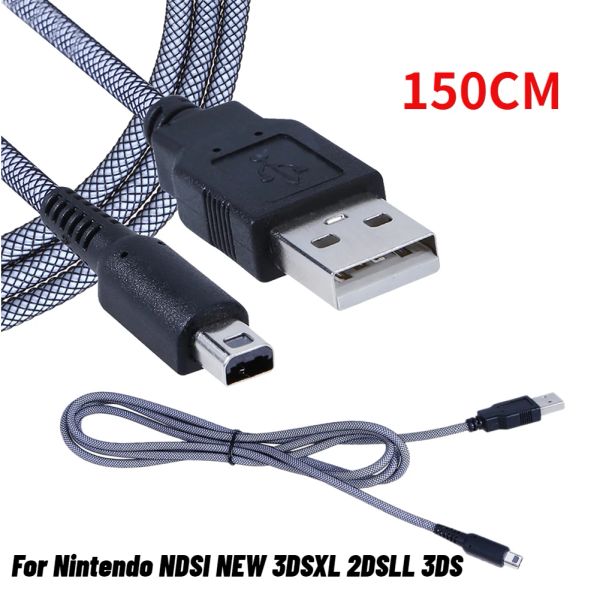 Кабели 150см USB -зарядной зарядки кабеля зарядки синхронизация шнурного провода для Nintendo ndsi New 3DSXL 2DSLL 3DS Линия игры линии игры