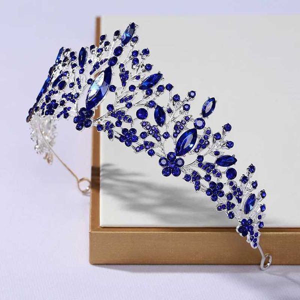 Hochzeitshaarschmuck Itacazzo Braut Kopfbedeckung voller schillerner Atmosphäre Blau-farbige Damen Brauthochzeit Tiara