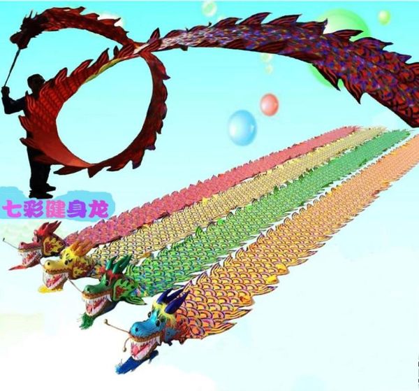 Празднование китайской вечеринки Dragon Ribbon Dance Props красочные квадратные фитнес -продукты смешные игрушки для детей фестиваль Festival 5935326
