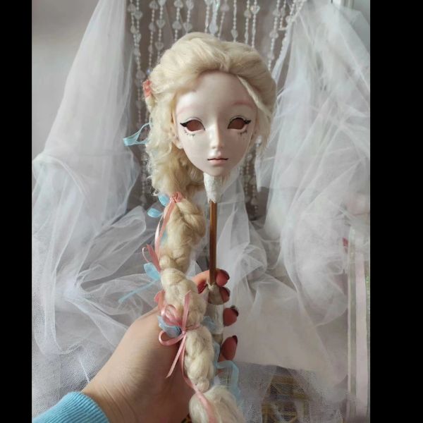 Dolls Doll Wig colorido para 1/6 1/3 1/4 1/8 SD BJD Doll Hair Wig Princesa Doll