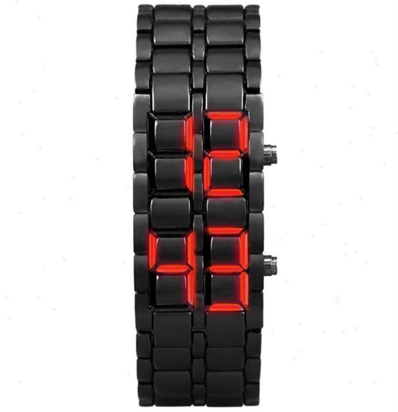 Iron Samurai Metal Bracciale Lava Watch Led Orologi digitali Hour Men Women Mens Top Brand E270N7959121