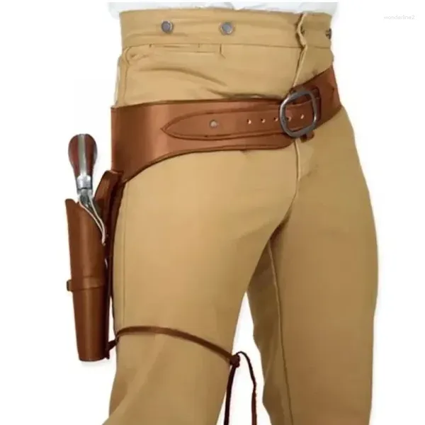 Cinture per la fondina del cosplay in pelle rinascimentale retrò retrò europeo e americano Steampunk Western Cowboy Revolver