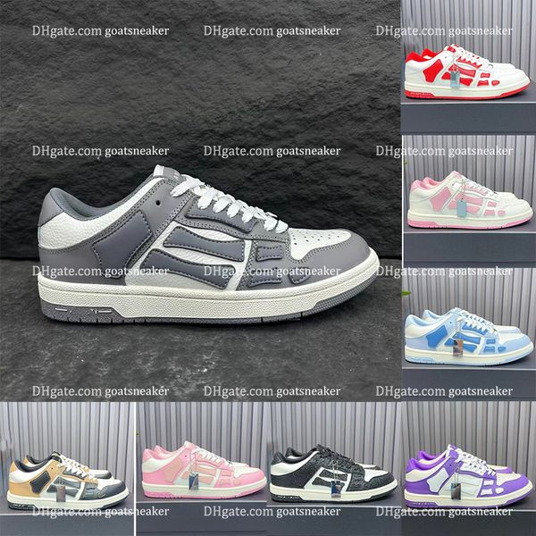 Дизайнерские мужчины Sneake Casual Shoes Skel Top Low подлинные кожа