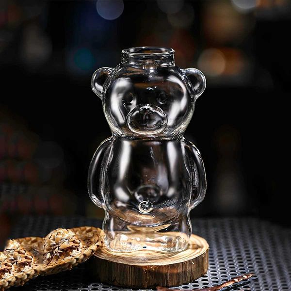 Tumblers 1pc Urso em forma de copo de copo de copo criativo de vidros criativos de champanhe bebendo xícaras de xícaras para barra de cozinha de barra de bares de barra de cozinha h240506