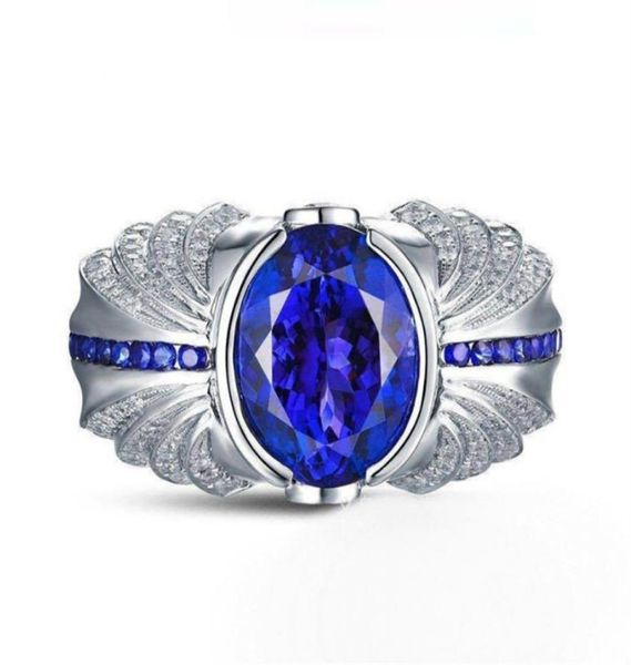 Victoria Wieck Brand Mensmade Mens Burquoise Jewelry 4ct Sapphire 925 Серебряный серебряный кольцо для обручального кольца 55 N21253825