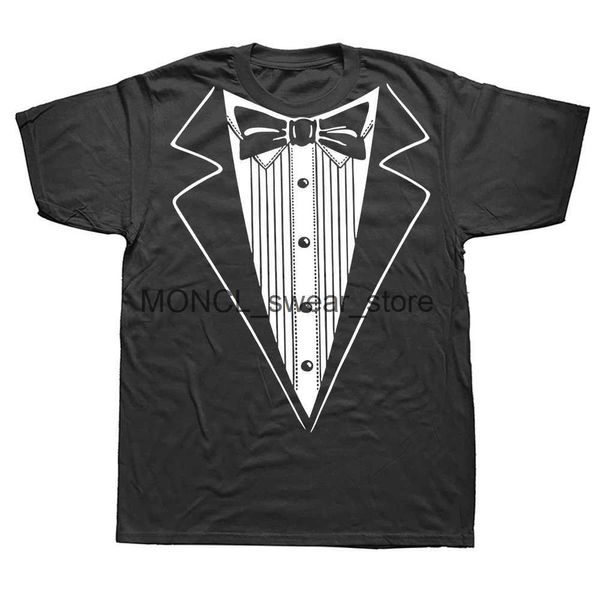 Herren T-Shirts Lustige Tuxedo Hochzeitsfeier T-Shirts Grafik Baumwolle Strtwear Kurzes Slve Geburtstagsgeschenke Sommerstil T-Shirt Herren Kleidung H240506