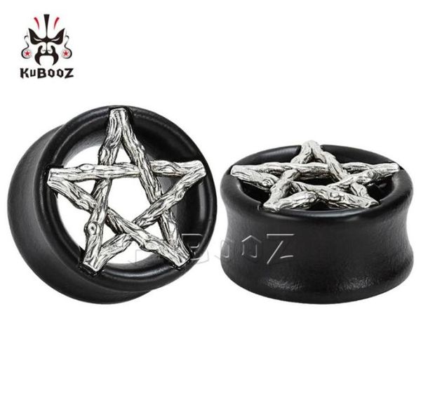 Kubooz Ahşap Ebony Pentagram Kulak Delme Tünelleri Vücut Takı Küpe Göstergeleri Genişletici Sedye Tüm 825mm 32PCS255V4000031