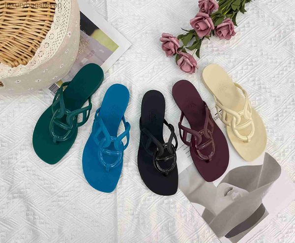 Mode Original H Designer Slipper H Neue Sommer Schwein Nase Gelee Schuhe Fischgramm Sandalen Damen Beach Casual Sandalen mit 1: 1 Markenlogo