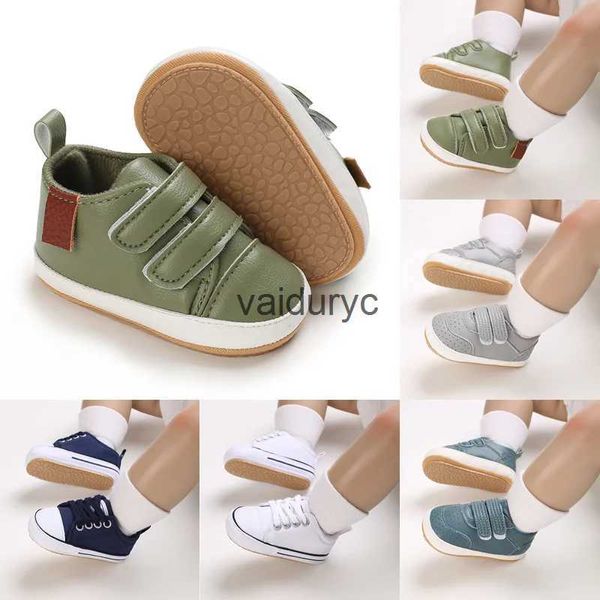 Erste Walkers Mode Baby Schuhe Junge Mädchen Klassische Leder-Gummi-Sohle-Anti-Rutsch-Kleinkind-Kleinkind Moccasins H240506