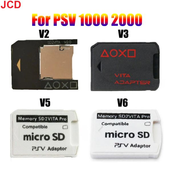 Attacca JCD 1PCS per PSVita PSV 1000 2000 Game SD SCOT Adattatore Versione V2 V3 V5 V5 SD2Vita per PS Vita Memoria TF Slot