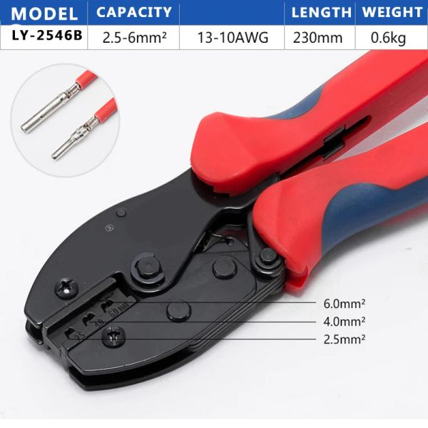 Glassnijder MC4 Painel solar Terminal PV Conector de Cavalador Crimping Ratchet Crimper Tool for Typo Terminal LY2546B