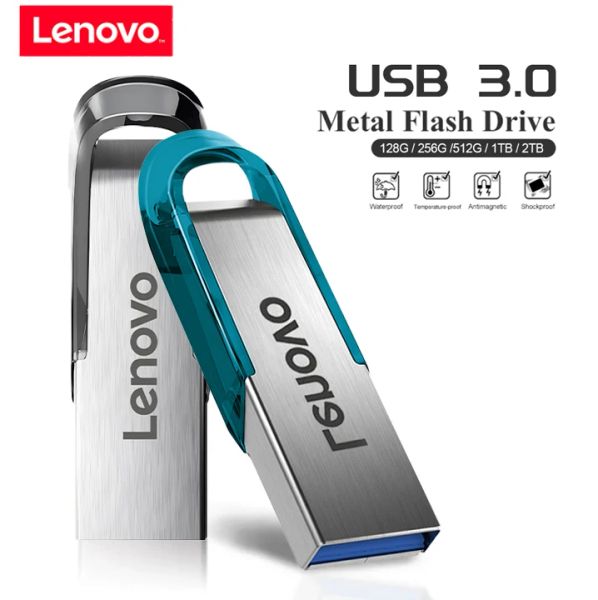 Adaptör Lenovo USB 3.0 Flash Sürücüler 2 TB Pen Drive Ultra Flair Pendrive Gerçek Kapasite 128GB 512GB 256GB CLE USB 1 TB Memoria Metal Çubuğu