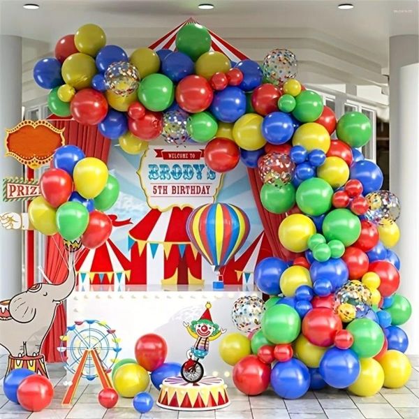 Decoração de festa 127pcs Circus Balloon Arch Conjunto - Festival de Aniversário Celebration Graduation Multi Color LATEX