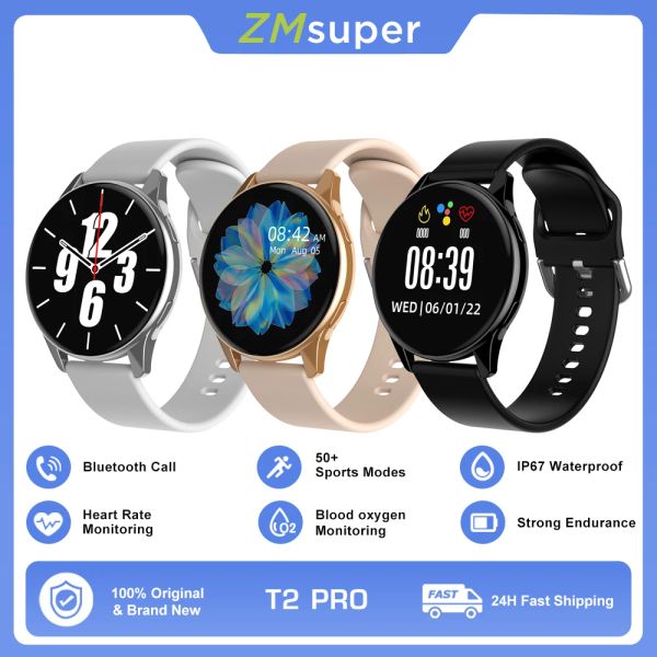 Смотреть T2 Pro Smart Watch Bluetooth Call Ladies Ceartrate Мониторинг артериального давления