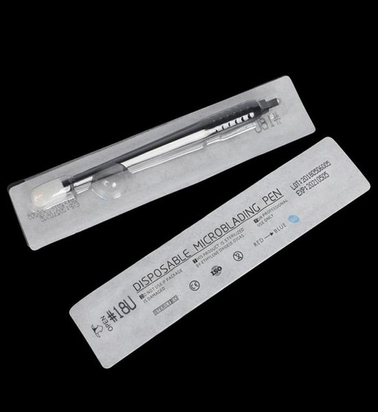 20pcs Karışık Boyut Tek Kullanımlık Mikroblading Kalem 14PU18U20 Bıçakları PMU Kaş MakeUp2945133 için Tek Kullanımlık Dövme Kalemi