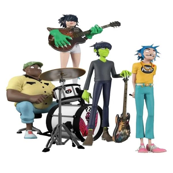 Miniaturas Gorillaz Band Action Figura Resina Simulação de banda virtual Ornamento 2d Noodle Murdoc Russel Modelo Doll Toys Hand Gifts