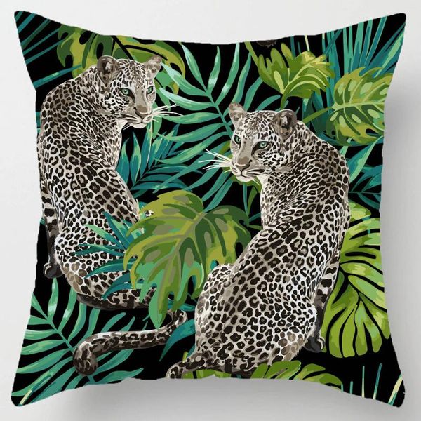 Cuscino pioggia tropicale Stampa animale animale 45 45 cm cuscino decorazione morbida divano soggiorno
