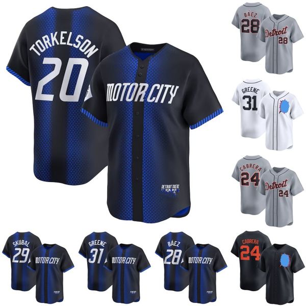 Tigers 2024 City Connect Jersey Miguel Cabrera Javier Baez Spencer Torkelson Riley Greene Tarik Skubal Jack Flaherty Akil Baddoo Parker Meadows Бейсбольные майки