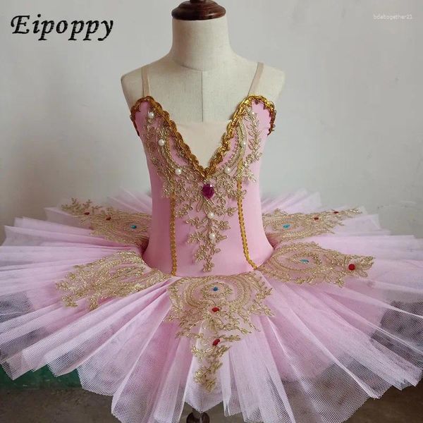 Стадия ношения детских балетных костюмов Swan Lake Professional Little Dutu Skirt Sequin Sling Tance Dance