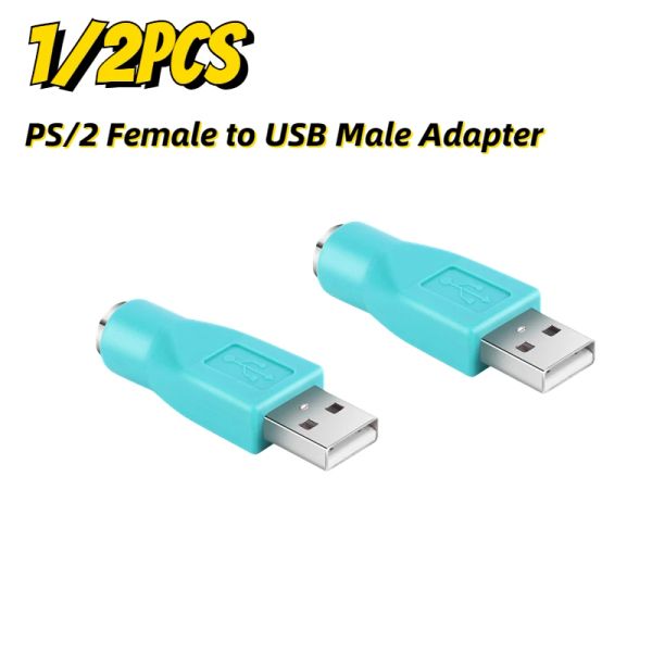 Adaptador PS/2 fêmea para USB Adaptador masculino para computadores PC Teclado de laptop USB Connector de conversor do adaptador USB para PS2 para PC