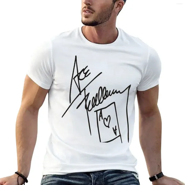 Tops cerebbe da uomo Ace Signature Black Paint Thirt Summer Care Abiti Edizione maglietta Hippie T-shirt