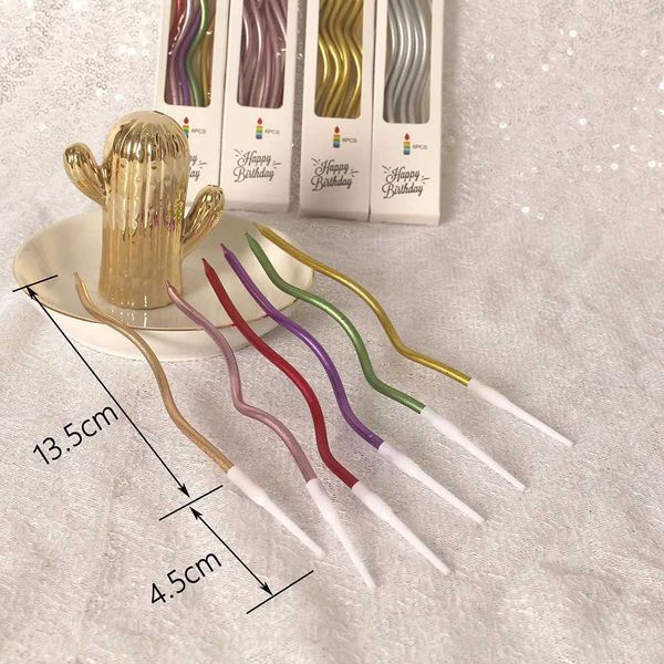 3pcs Candles 6pcs trade color birthday handles with warte caste candle party support