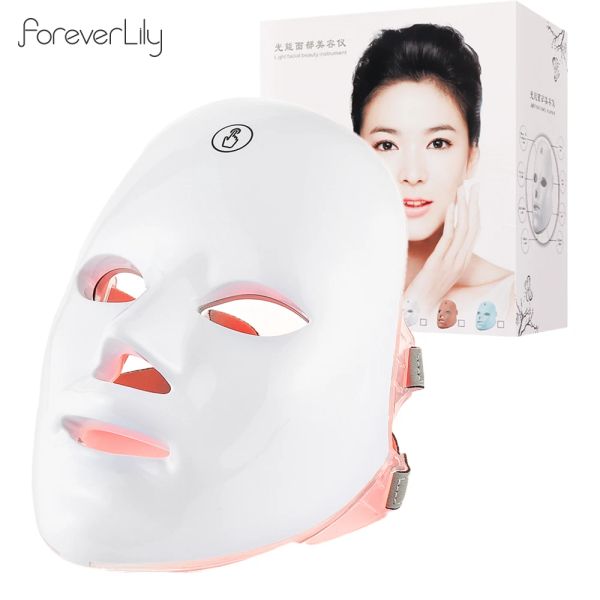 Enstrüman usb şarjı 7 renk LED foton yüz maskesi EMS sıcak kompres ısıtma arıtma FACAL güzellik maskesi Cilt bakımı anti akne kırışıklık
