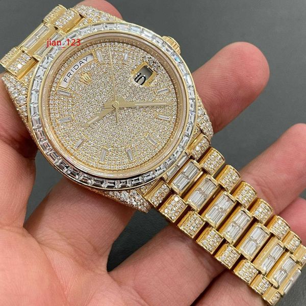 Alta venda de luxo resenhas de laboratório de diamante adulto de diamante charme de relógio de relógio Diamanu dos VVs Missanite Diamond Watches Raro