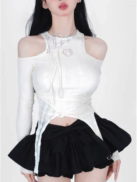 Abiti da lavoro coreano y2k gonne sexy donne autunno 2024 slim casual casual elegante set da due pezzi set femminile camicetta bianca blusa nera