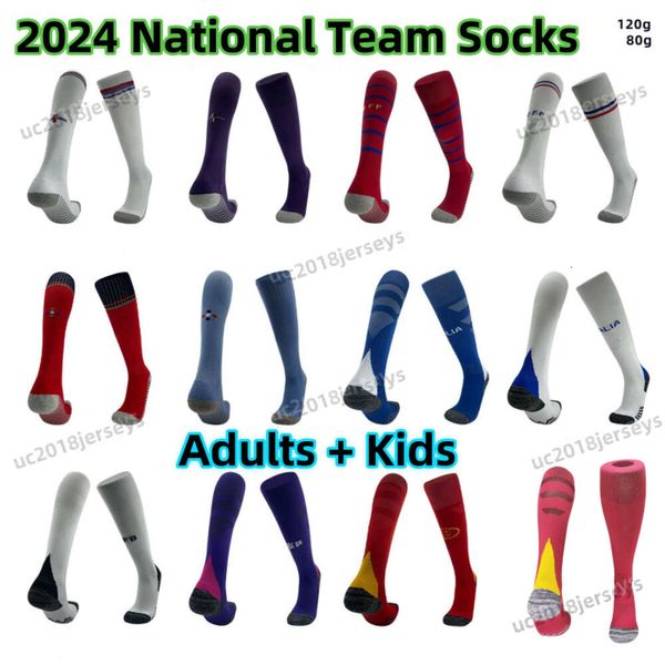 Fußballsocken 2024 2025 Nationalmannschaft Soccer Socken Erwachsene Kinder Kinder Mexiko Knie High Dick Team Französisch Home Away Football Sport tragen National Schottland