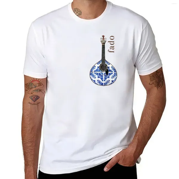 Guitarra portuguesa de polos masculino - camiseta de fado de grande porte de manga curta