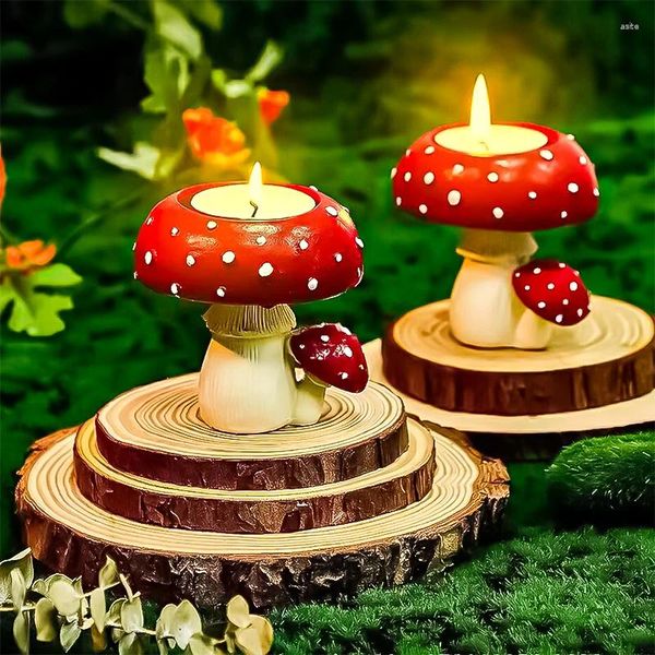 Kerzenhalter Pilzhalter Sukkulente Blumentöpfe Dekor Weihnachtsgeschenk Tee Duftharz Candlestick für Zimmer Badezimmer Desktop