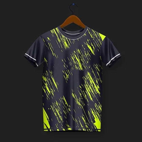 T-Shirts Herren atmungsaktive Sportswear-Farbstreifen-Print-Training Uniform Outdoor Badminton Shirts Herren Tischtennis Kurzarm Topsl2405