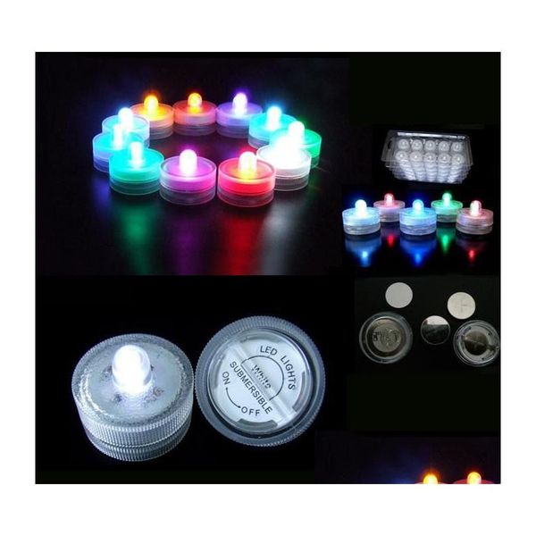 Luzes noturnas subaquáticas LED de vela submersível chá leve à prova d'água de entrega de gotas de gotas DHQXK INOS